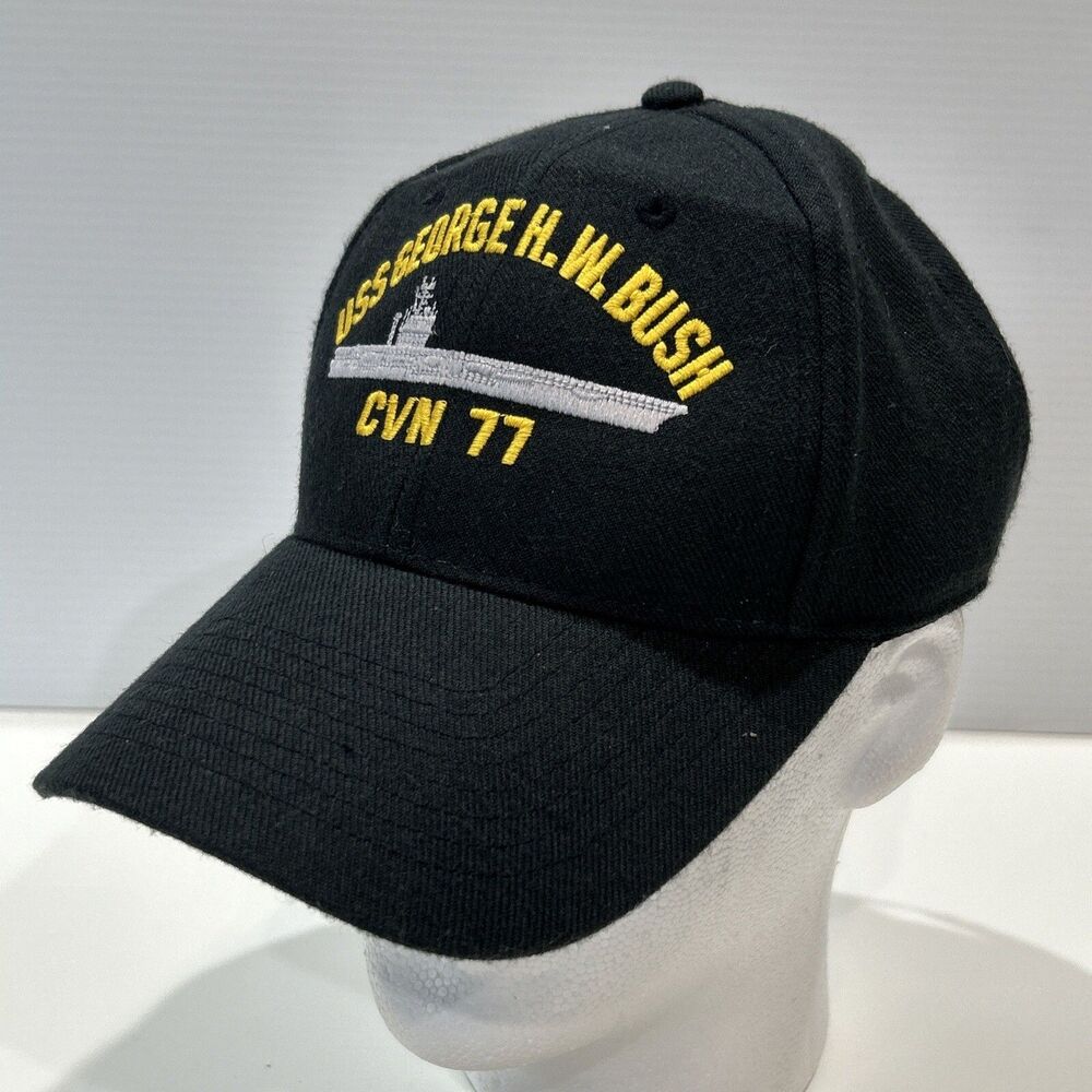 Vintage US Navy USS George H.W. Bush CVN-77 Snapback Hat Cap Eagle Embroider